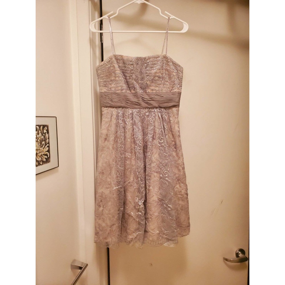 BCBG MaxAzria Silver Lace Cocktail Dress - beautiful and pristine condition!